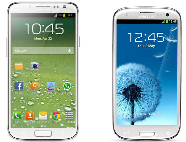 Das Foto zeigt links das mögliche neue Samsung Galaxy S4