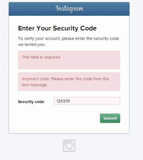 Instagram Security Code