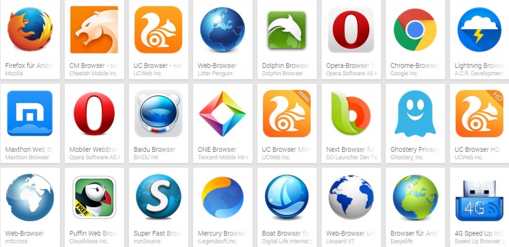 Browser im Google Play Store