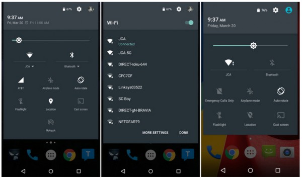 Android 5.1 Wlan Schnelleinstellungen